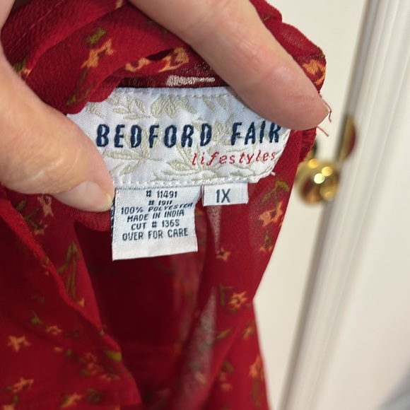 Vintage Reversible Floral Red Skirt, 1X - Picture 5 of 5